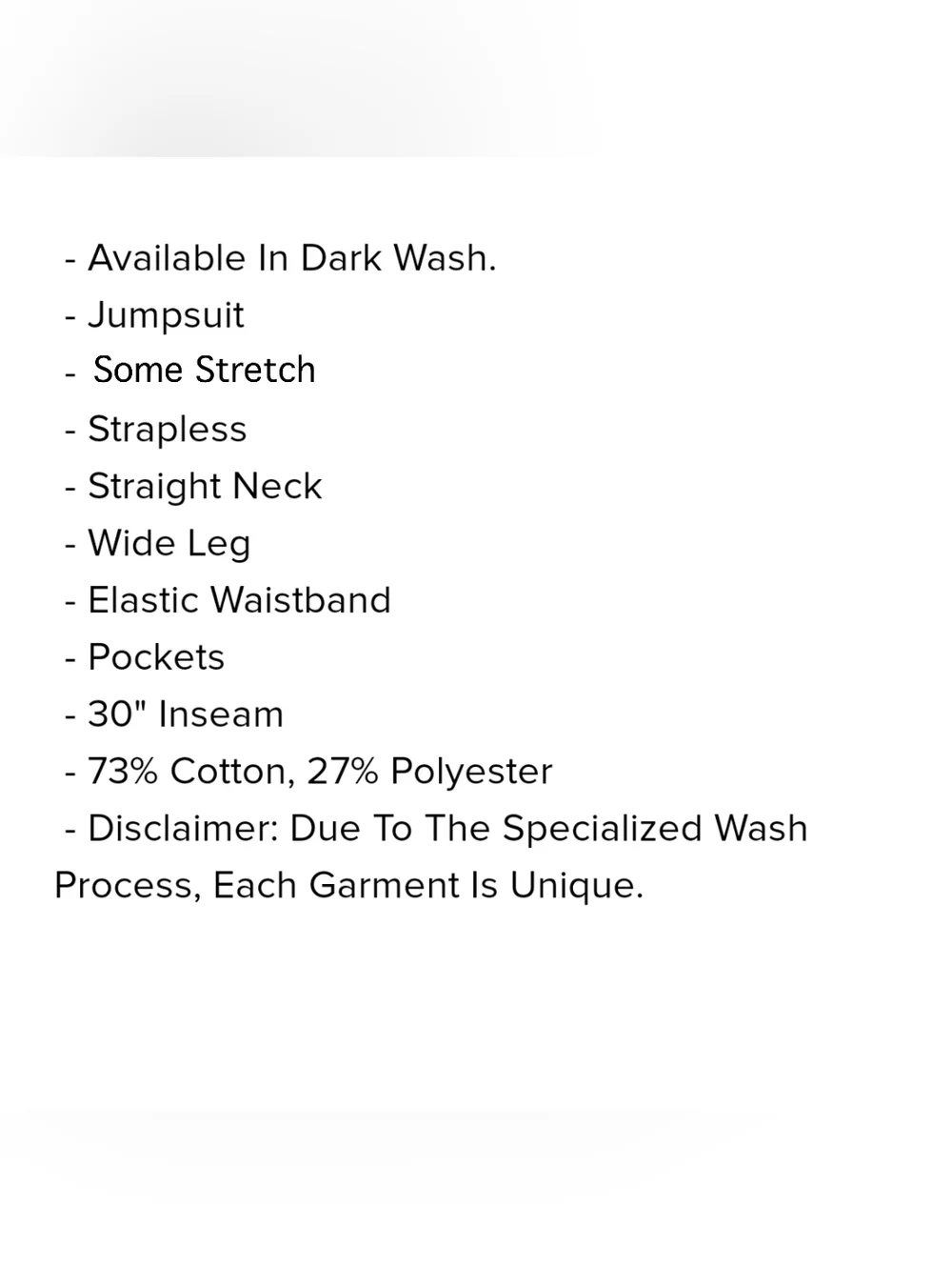 NEW Strapless Tubed Top Denim Jumpsuit ▪︎ Dark Blue ▪︎ Sz XL - Picture 12 of 14